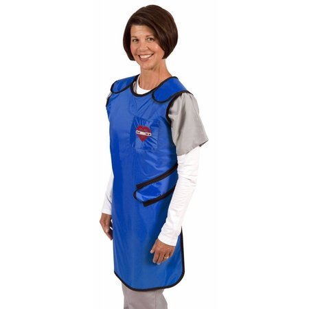 SHIELDING INTERNATIONAL Lead Apron, Adjust-A-Fit, Large, 24x36, Royal Blue 103538-RB